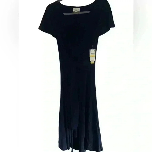 Signature by Robbie Bee NWT Midi Navy Blue Dress Size Medium - Picture 3 of 10